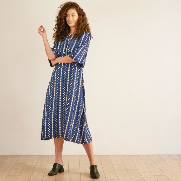 NWT Anthropologie The Odell’s Bell Sleeve Open Back Dress Kigali - Picture 12 of 12